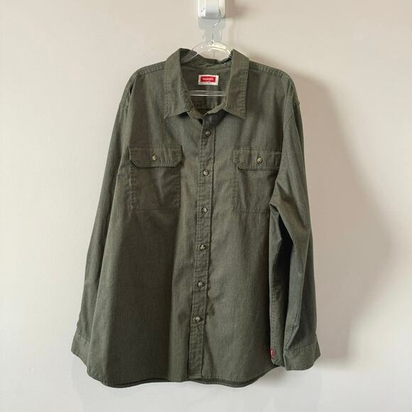 Wrangler Men’s 2XL Green Button Down Long Sleeve shirt - Picture 2 of 5